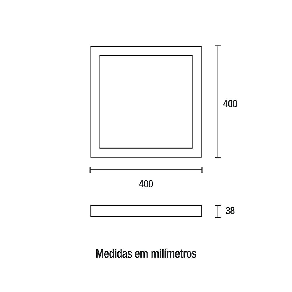 Painel de Led Sobrepor Quadrado 32W 6500K Blumenau 