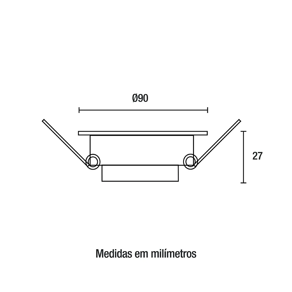 Spot de Embutir Redondo Preto 6W Led 3000K - Blumenau 