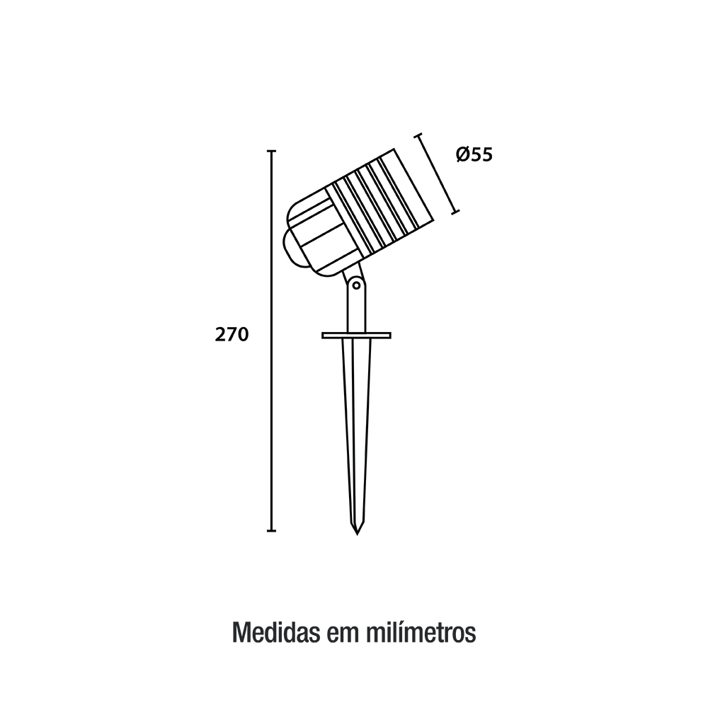 Espeto Jardim Clear LED 6W 6.500K IP65 Preto Blumenau
