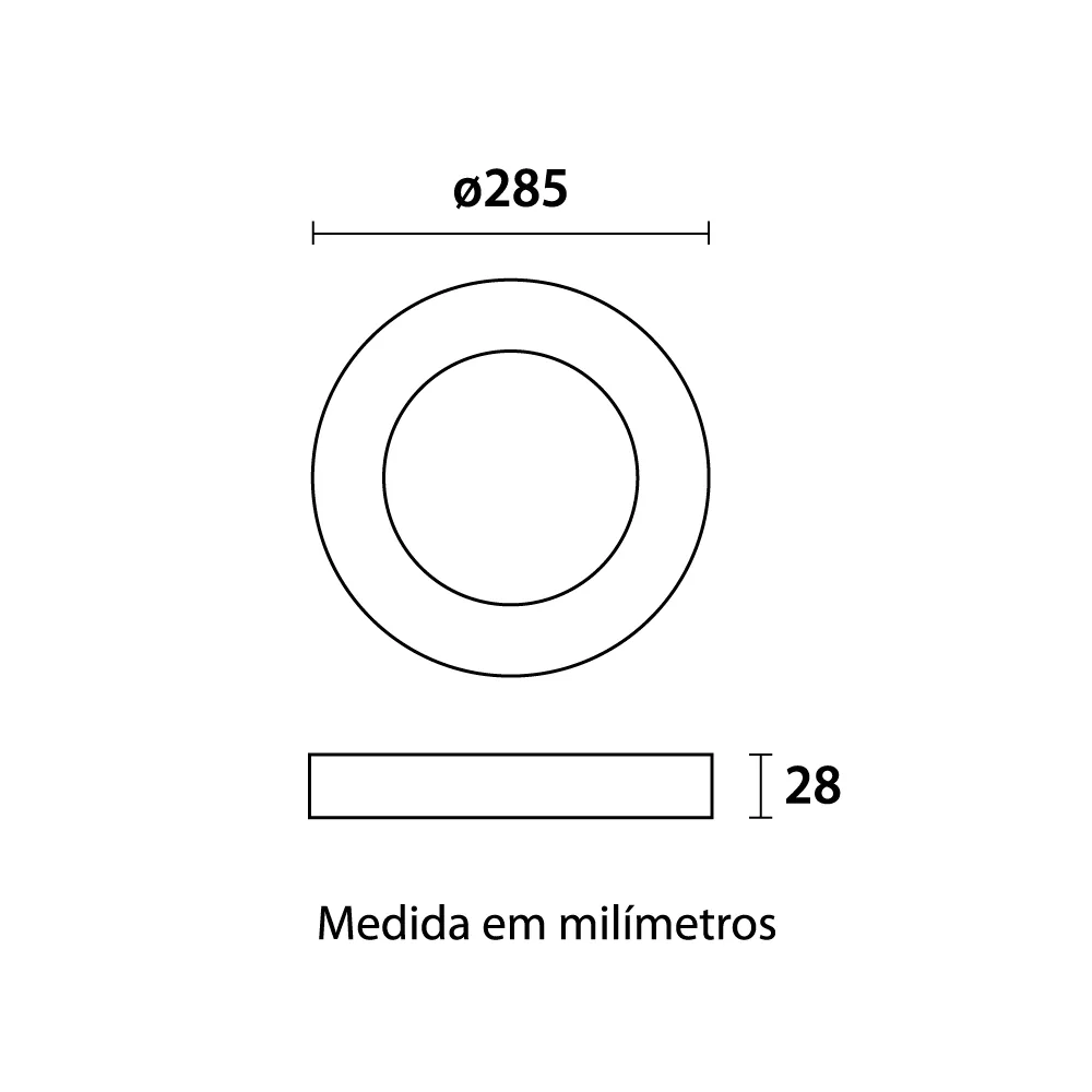 Painel de Led Sobrepor Redondo 24W 6500K Kian 