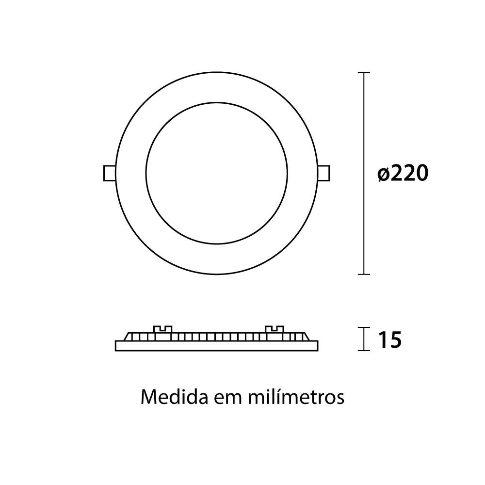 Painel de Led Embutir Redondo 18W 3000K Kian