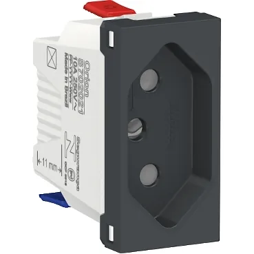 Modulo Tomada 2P+T 10A 250V Grafite Orion S70205194 Schneider 