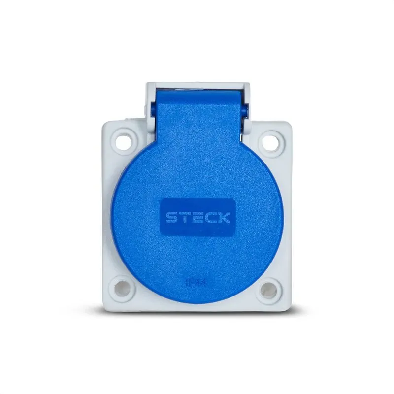 Tomada Embutir Quasar 2P+T 20A S8641 Azul IP44 Steck 