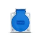 Tomada Embutir Quasar 2P+T 20A S8641 Azul IP44 Steck 