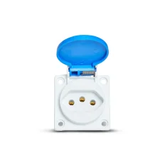 Tomada Embutir Quasar 2P+T 20A S8641 Azul IP44 Steck 