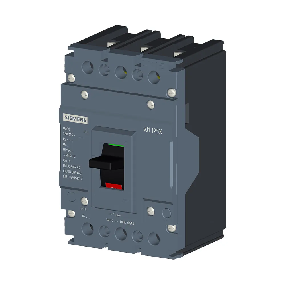 Disjuntor Tripolar Caixa Moldada Fixo 32A 25KA 380V Fixo 3VJ10033DA320AA0 Siemens