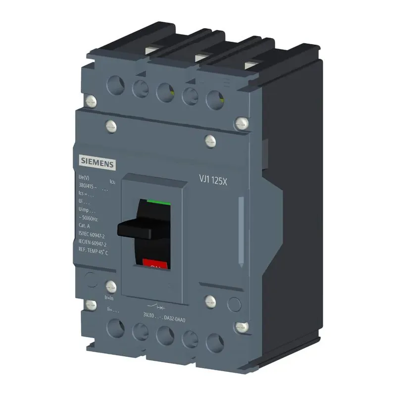 Disjuntor Tripolar Caixa Moldada Fixo 80A 25KA 380V 3VJ10083DA320AA0 Siemens 