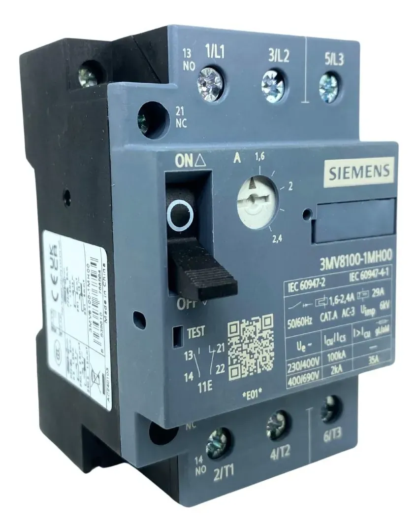 Disjuntor Motor Tripolar 4A 1N+1NF 3MV81001MH00 Siemens
