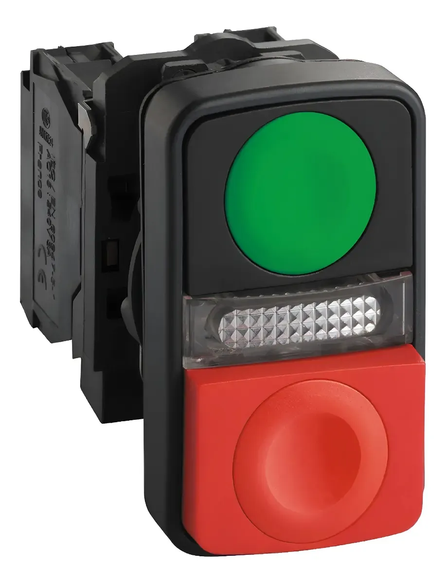 Botão Duplo Luminoso 220V XB5AW7A3740M5 Schneider 