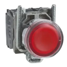 Botão Luminoso Metálico 1NA+1NF 22MM 250V XB4BW3465 Schneider 
