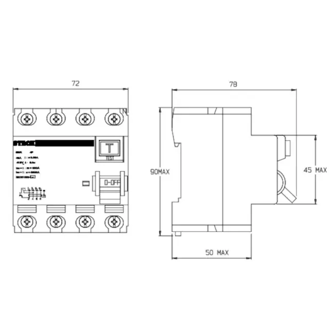Interruptor Diferencial 4P 125A 30MA SDR4125003 Steck 