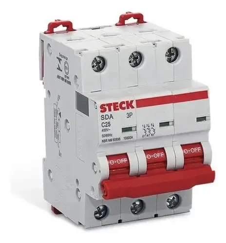 Disjuntor Trifásico 10A SDD3C100 Steck 