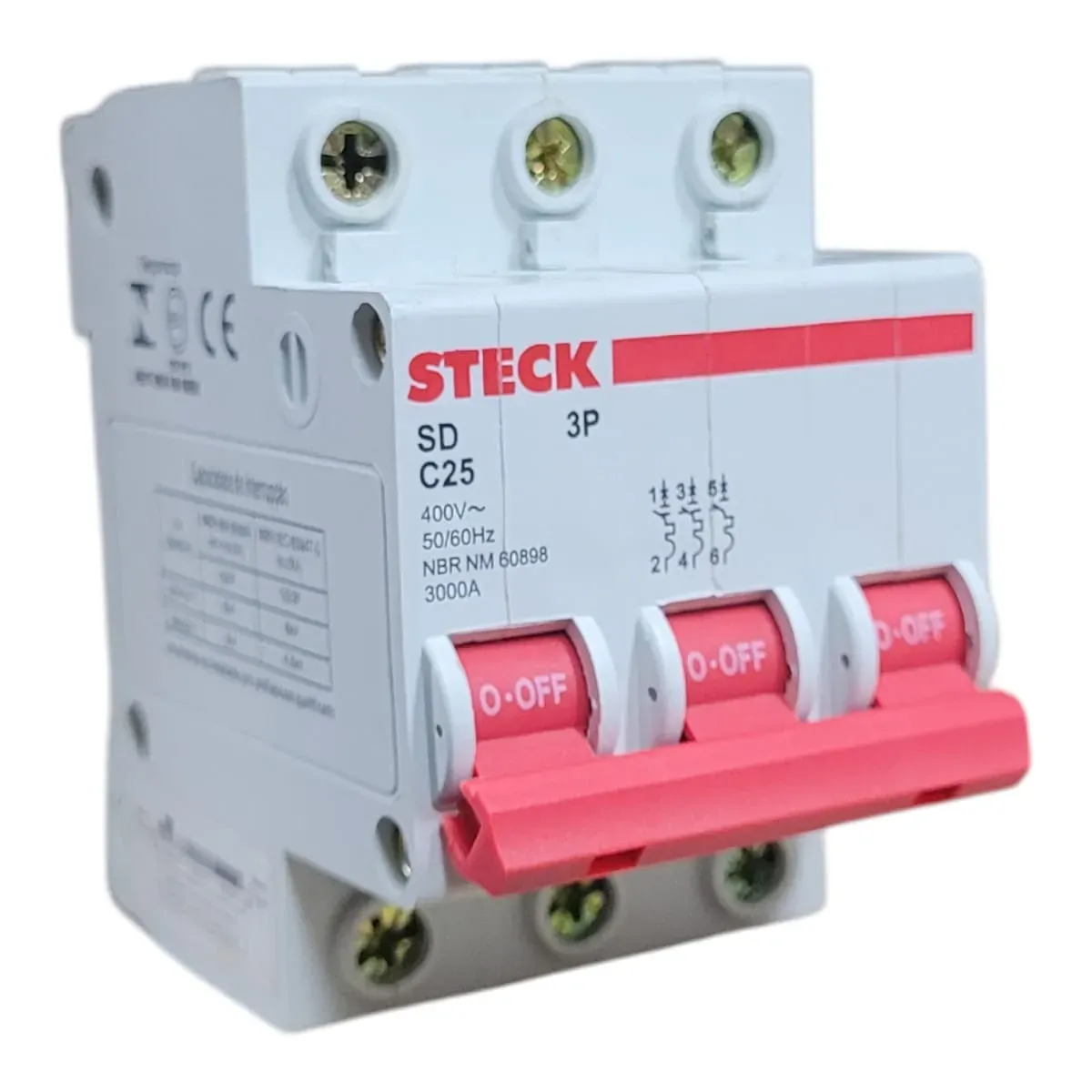 Disjuntor Trifásico 25A SDD63C25 Steck 