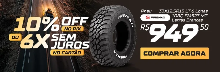 1) Pneu 33X12.5R15 LT 6 Lonas 108Q FM523 MT Firemax