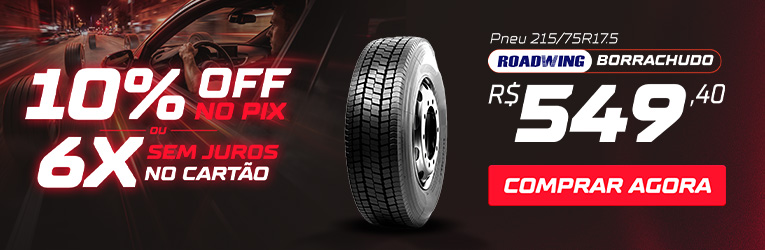 2) Pneu 215/75R17.5 Borrachudo 16 Lonas 135/133J DW628 Roadwing