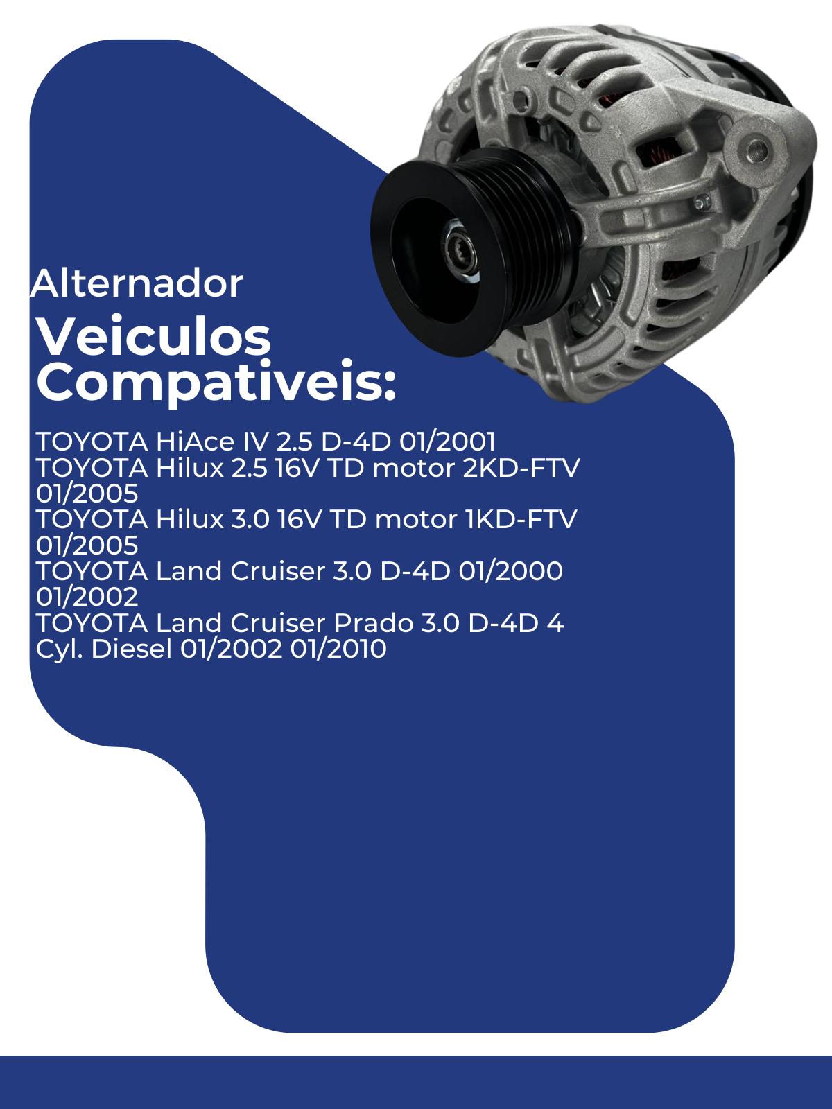 Toyota Hilux Pitbull 2.8 3.0 12v 80a alternator