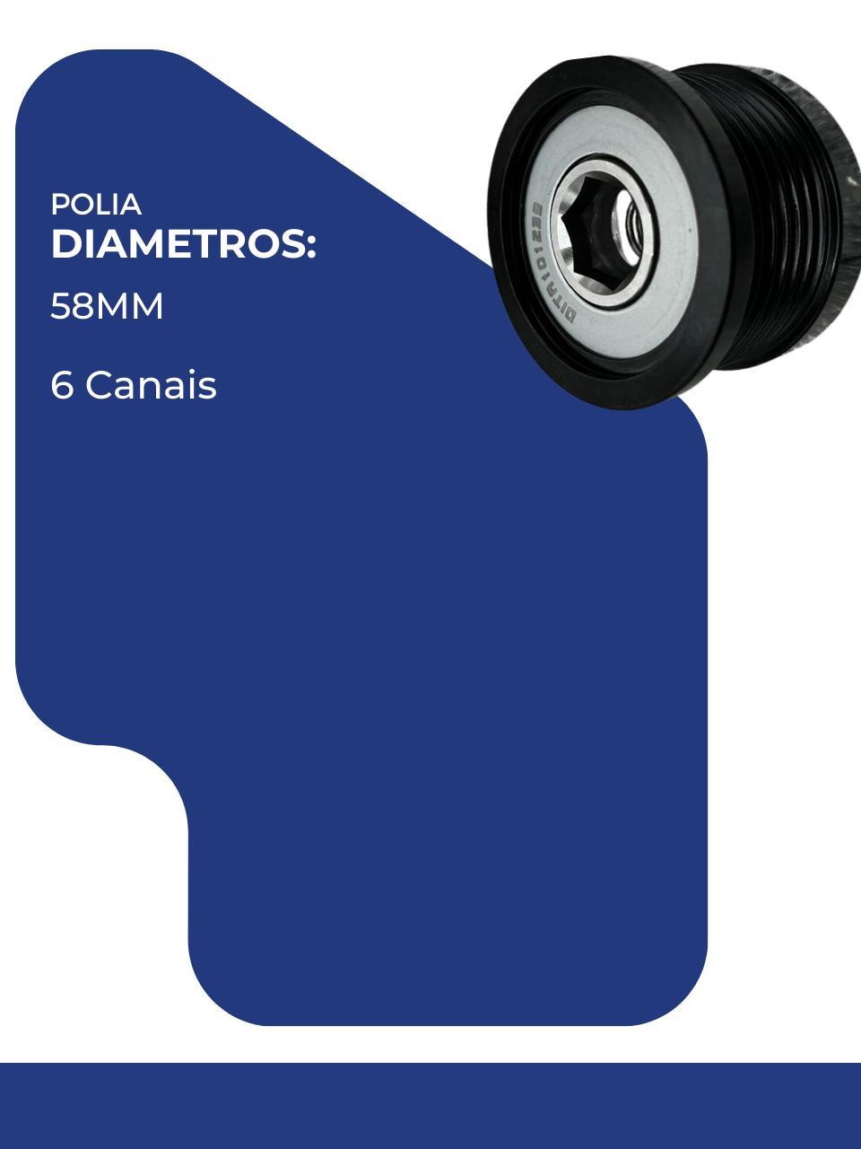 Polia Alternador Roda Livre Fiat Toro Jeep Renegade Diesel