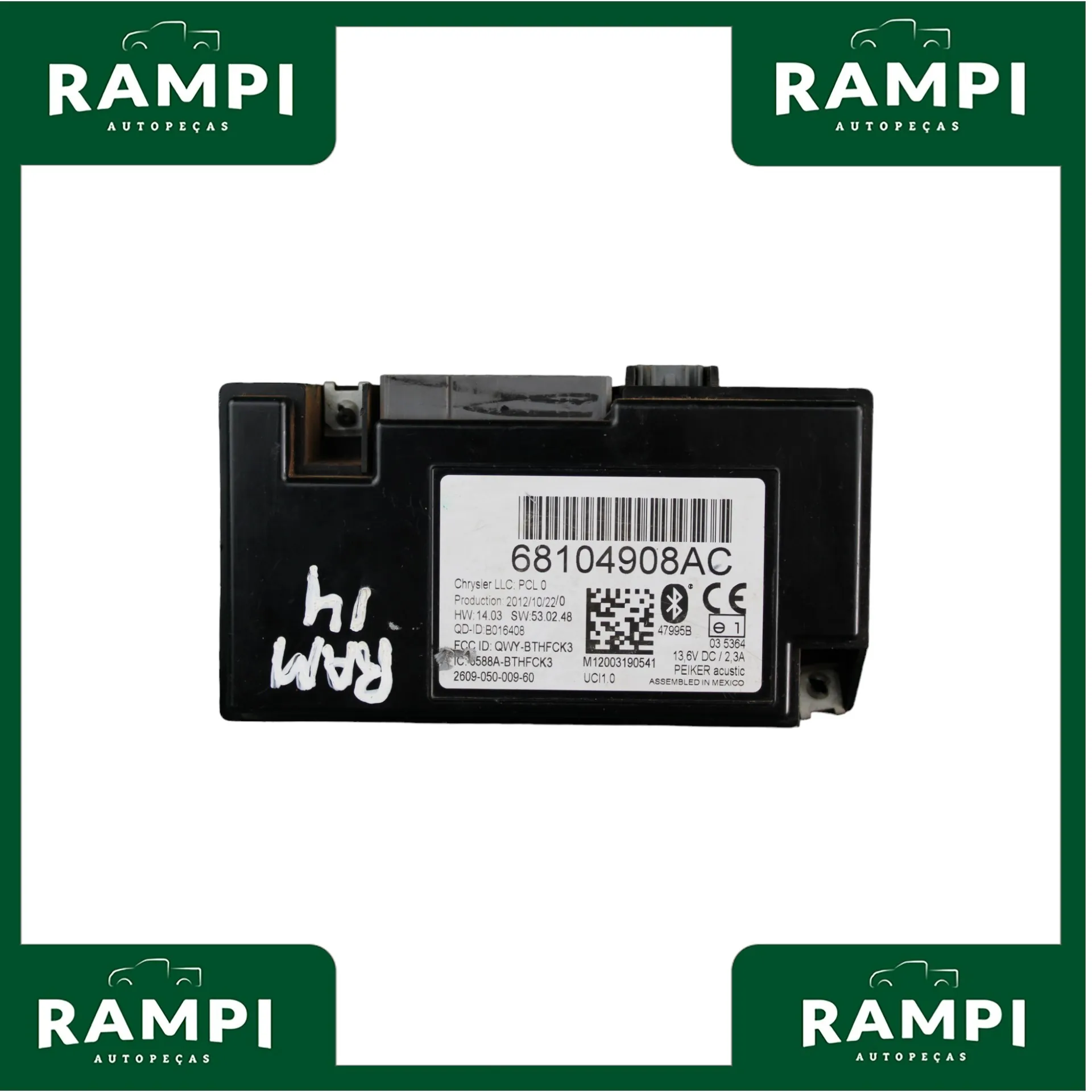 Módulo Central Bluetooth Dodge Ram 2012 6.7 68104908ac