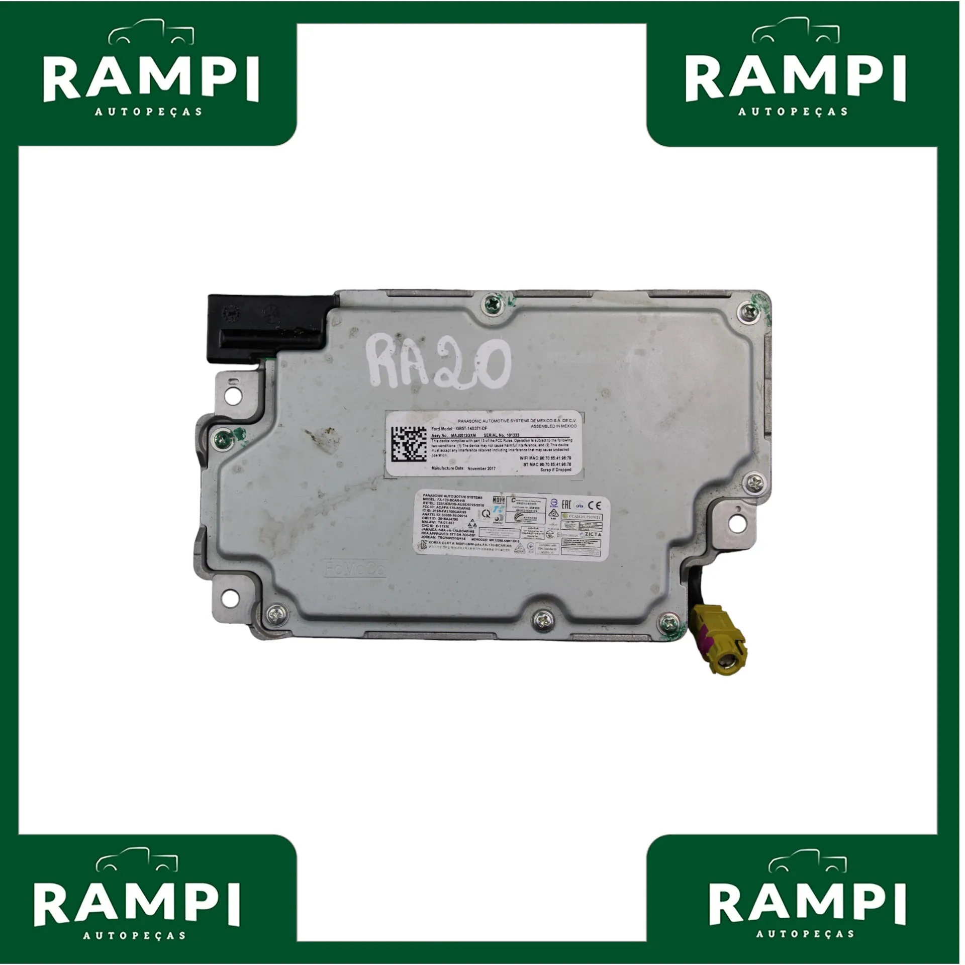 Módulo Central Multimidia Ranger Limited 2019 Hs7t14g370kda