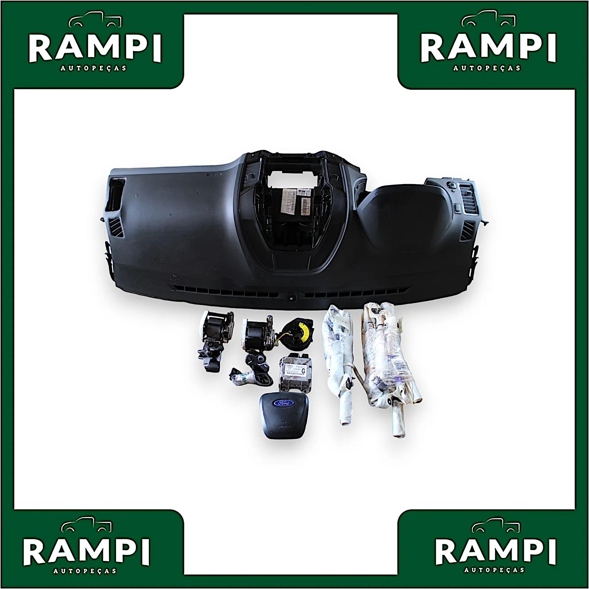 Kit Airbag Ford Ranger 2012 a 2016 (Com Cortinas) ab3914b321gb (Painel com detalhes)