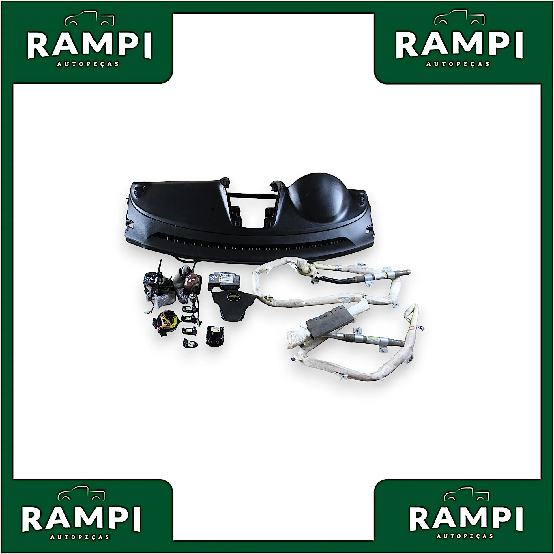 Kit Airbag GM Captiva 2012 V6 Com Cortinas 25865978 (Capa do painel com detalhes)