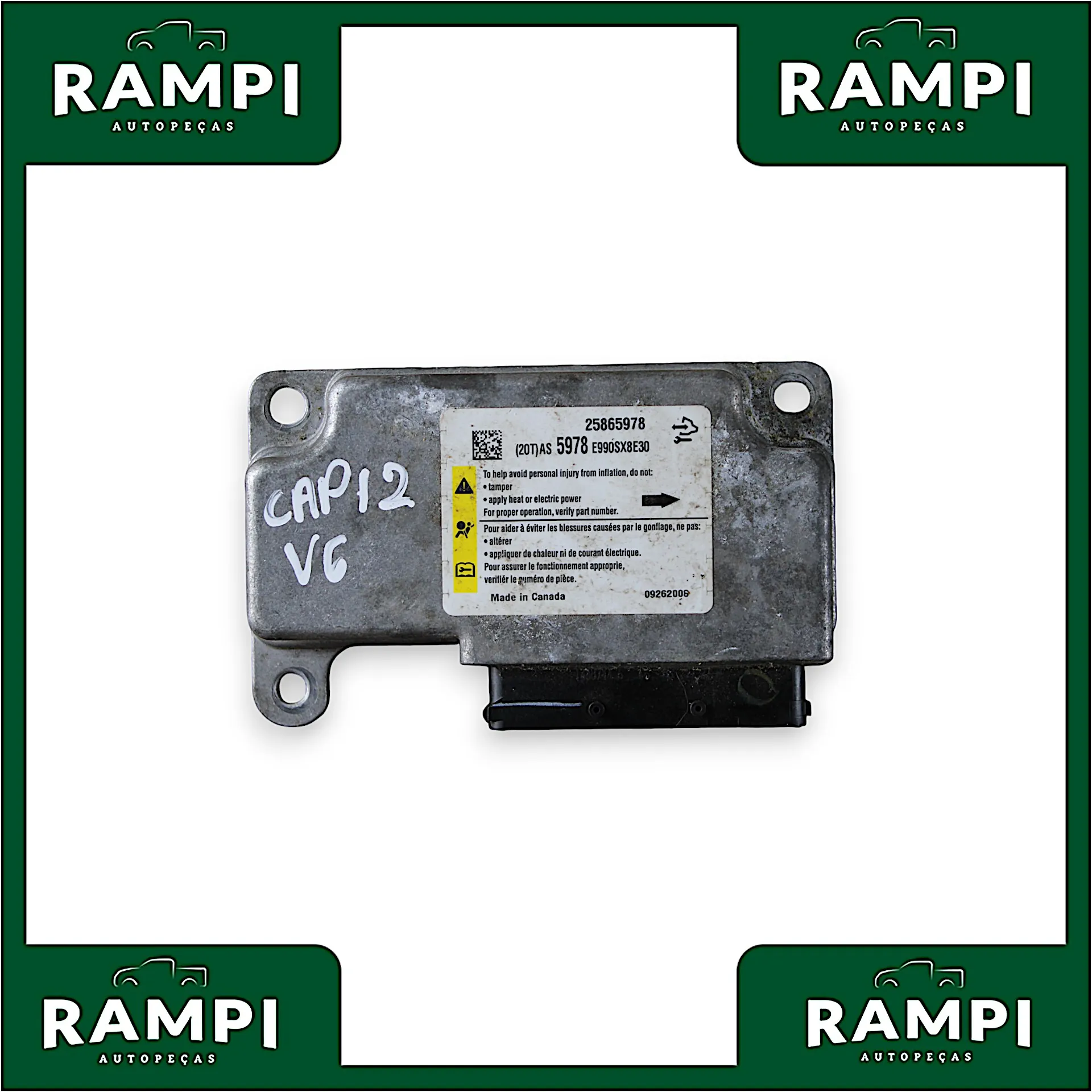 Kit Airbag GM Captiva 2012 V6 Com Cortinas 25865978 (Capa do painel com detalhes)