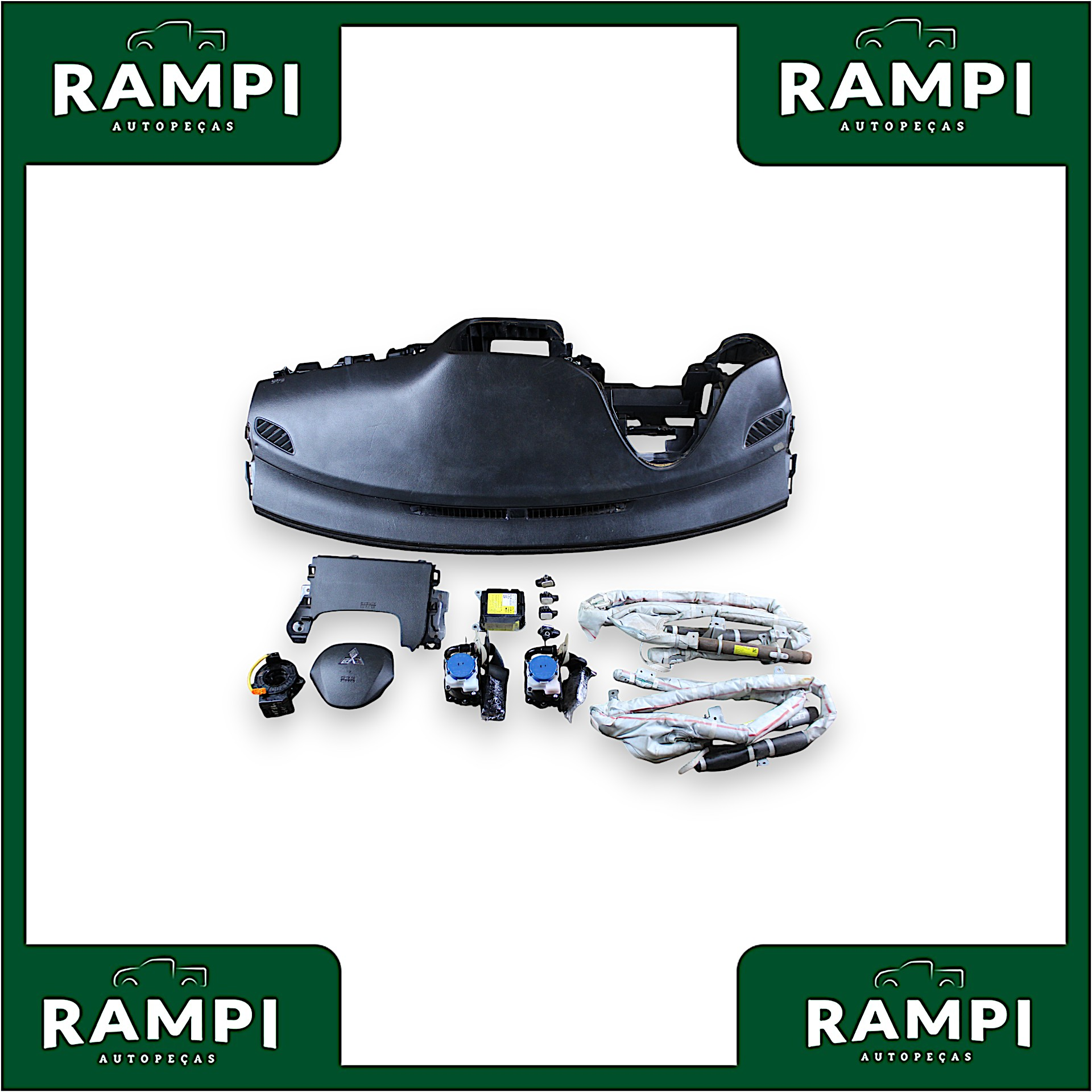 Kit Airbag Mitsubishi Outlander 2016 Com Cortinas  8635a282 (Capa do painel com detalhes) 