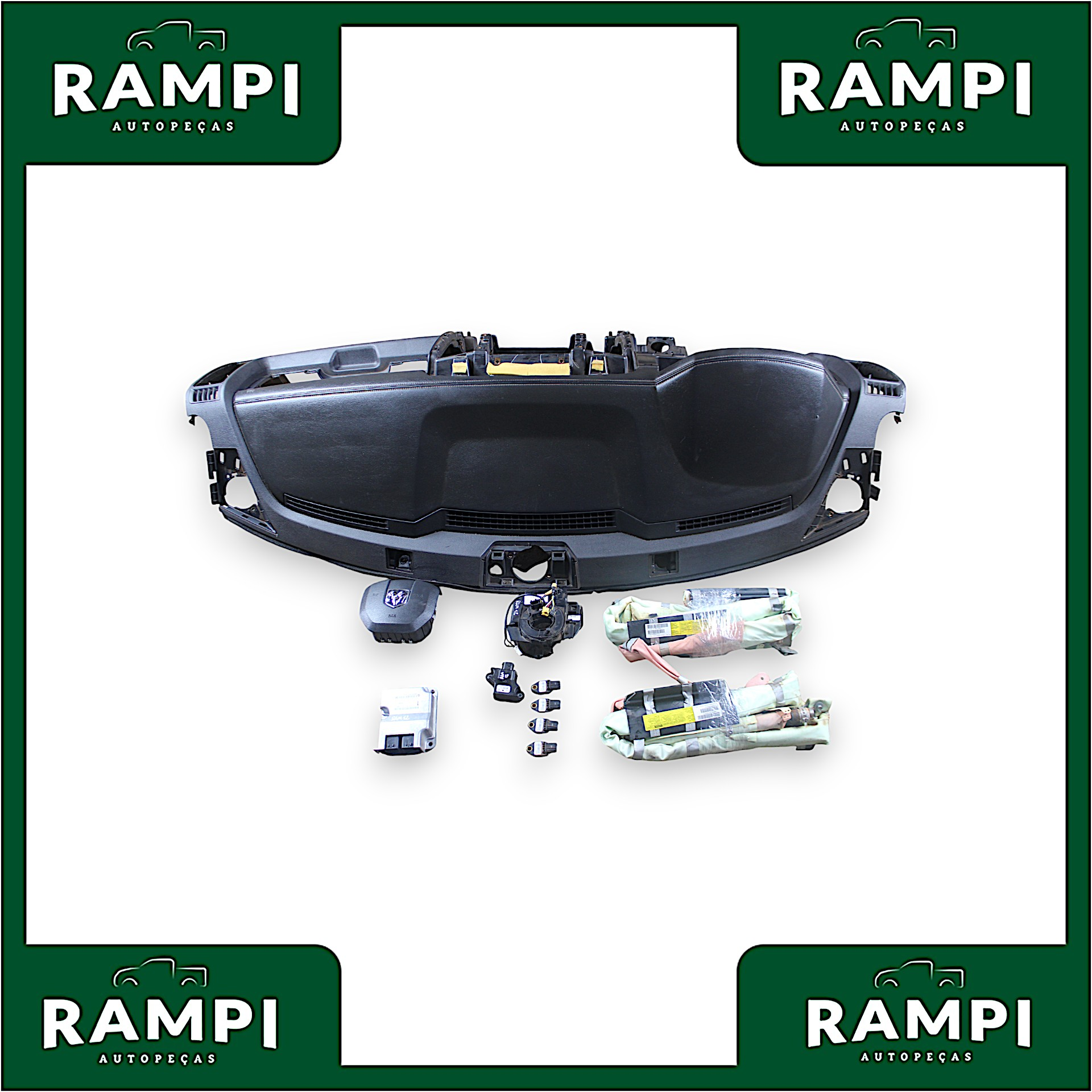 Kit Airbag Dodge Ram 2012 6.7 Com Cortinas p68164089ab (capa do painel com detalhes)