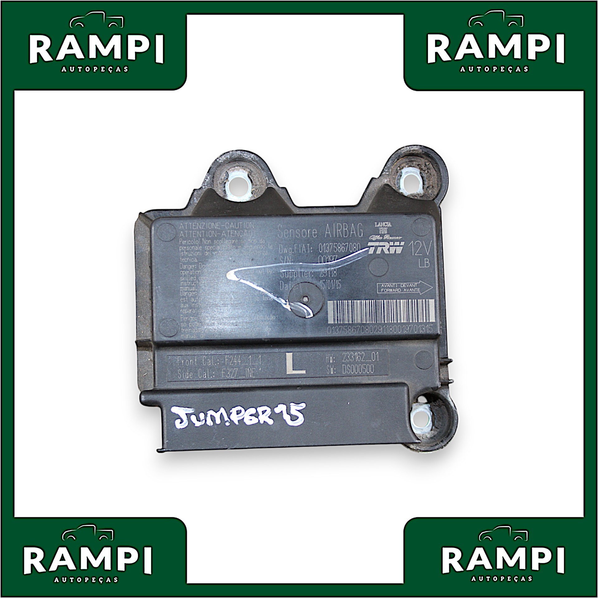 Kit Airbag Citroën Jumper Com Bolsa 2015 01375867080 (Sem capa de painel)
