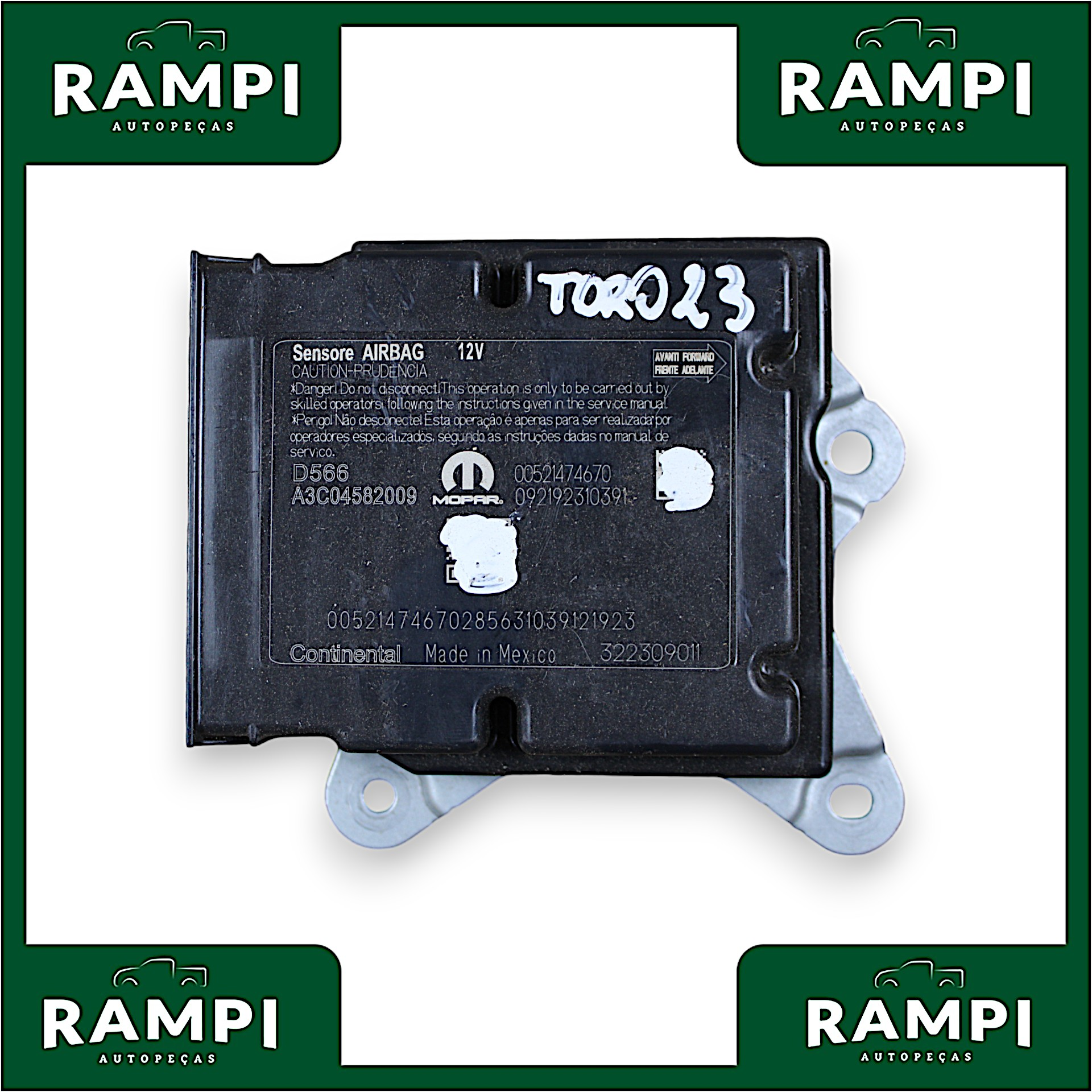 Kit Airbag Com Bolsa Fiat Toro 2023 a3c04582009 (Sem capa do painel)