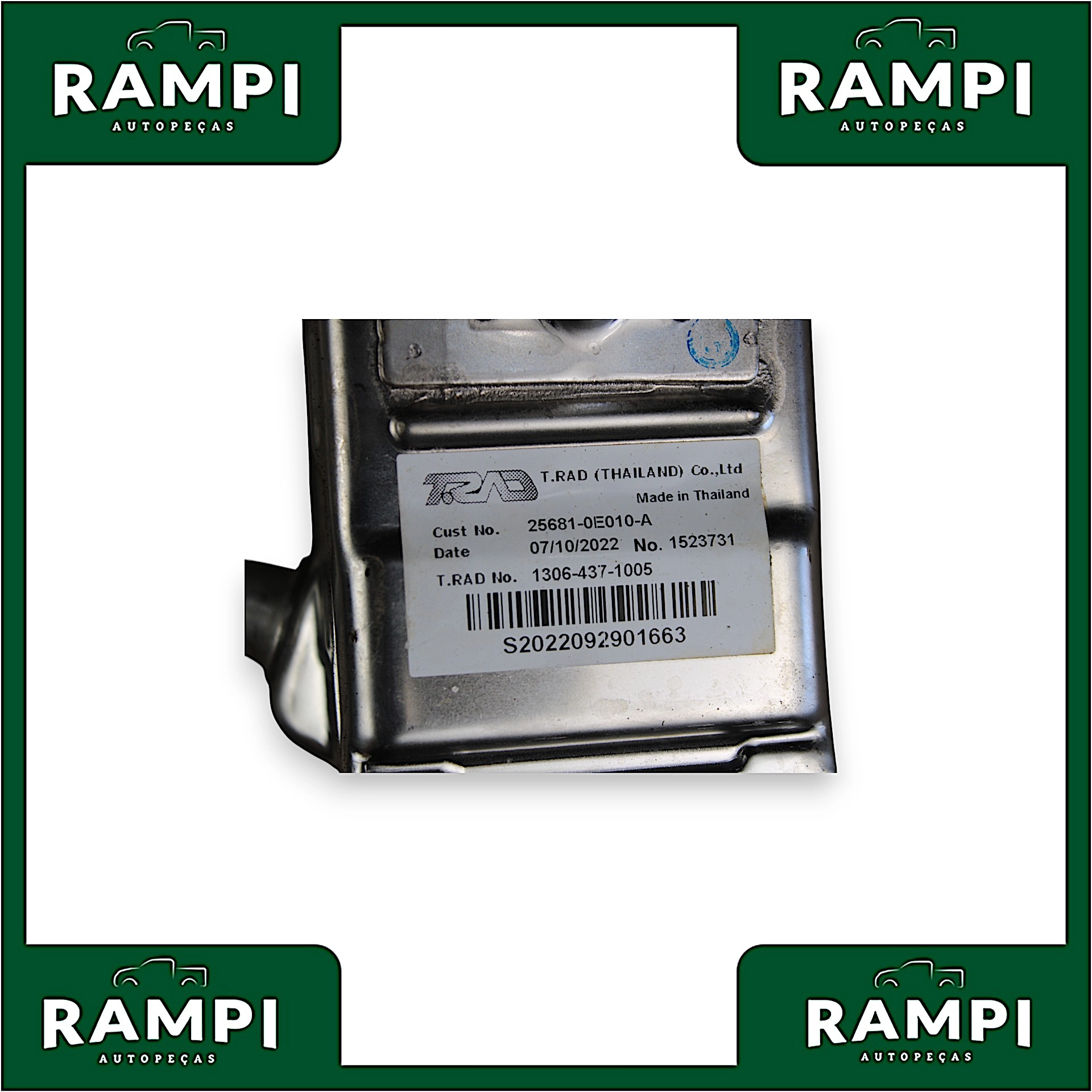 resfriador Válvula EGR Toyota Hilux SW4 2023 256810e010a