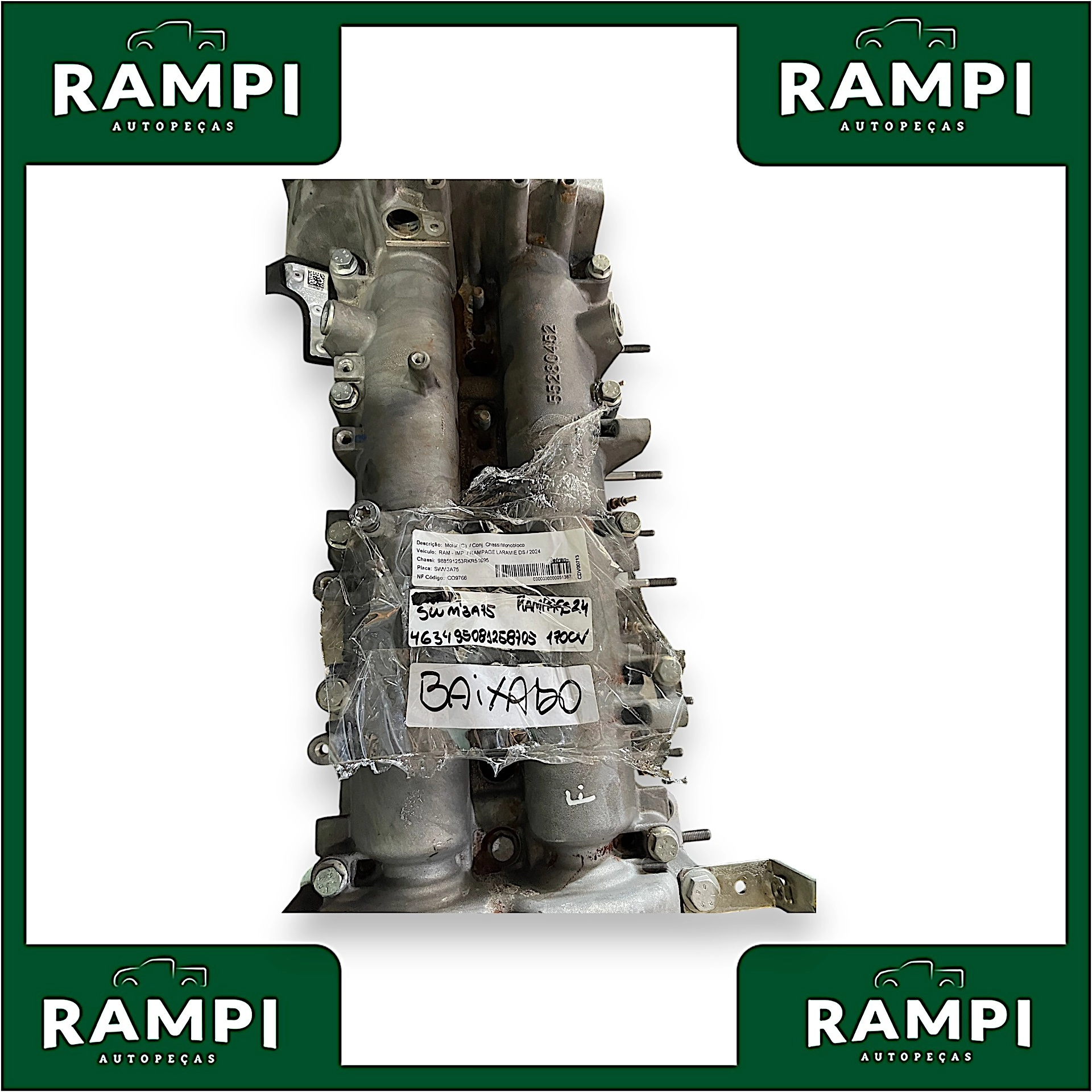 Motor Parcial Ram Rampage Diesel 2024 2.0 170cv