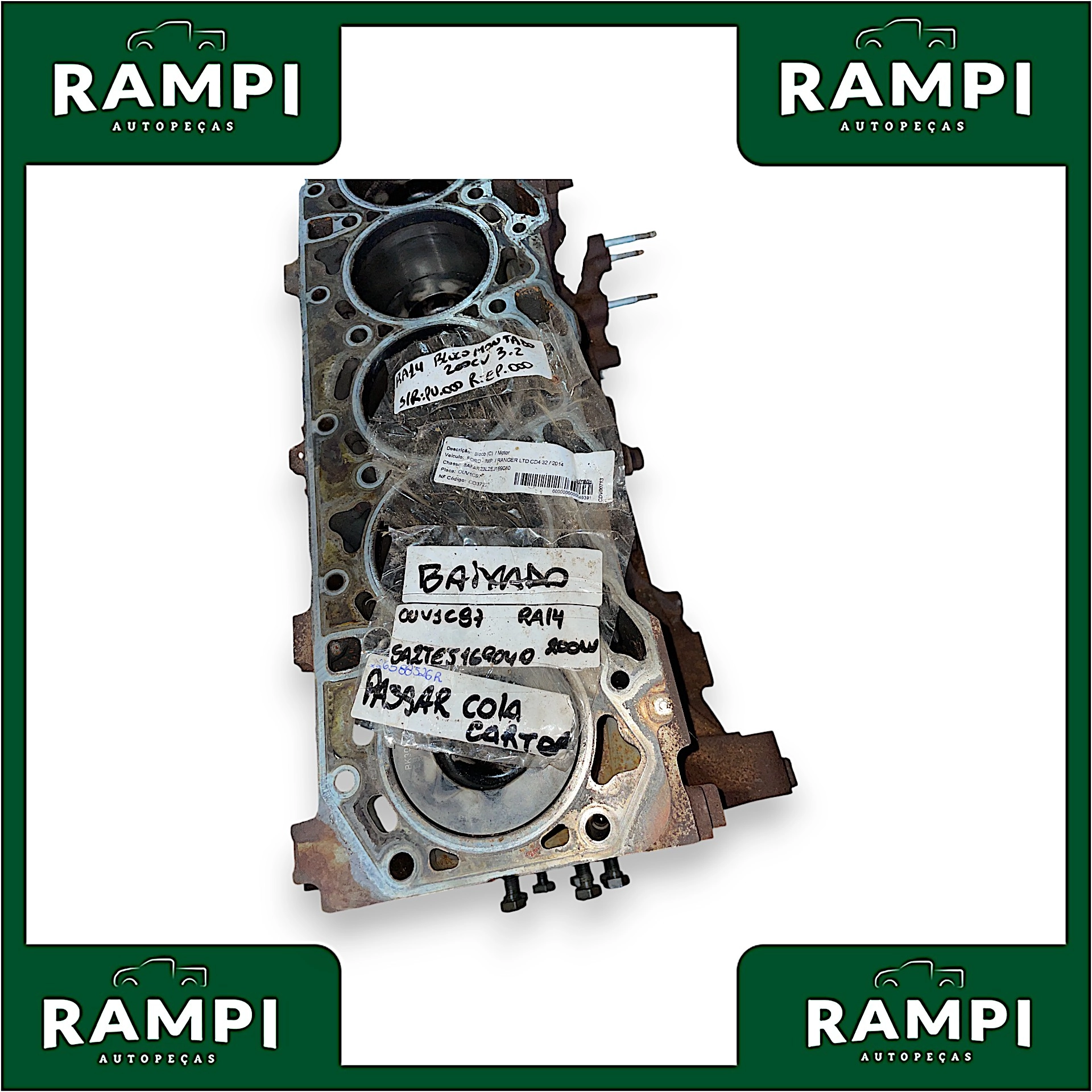 Motor Parcial Bloco Montado Ford Ranger 2014 3.2 200cv