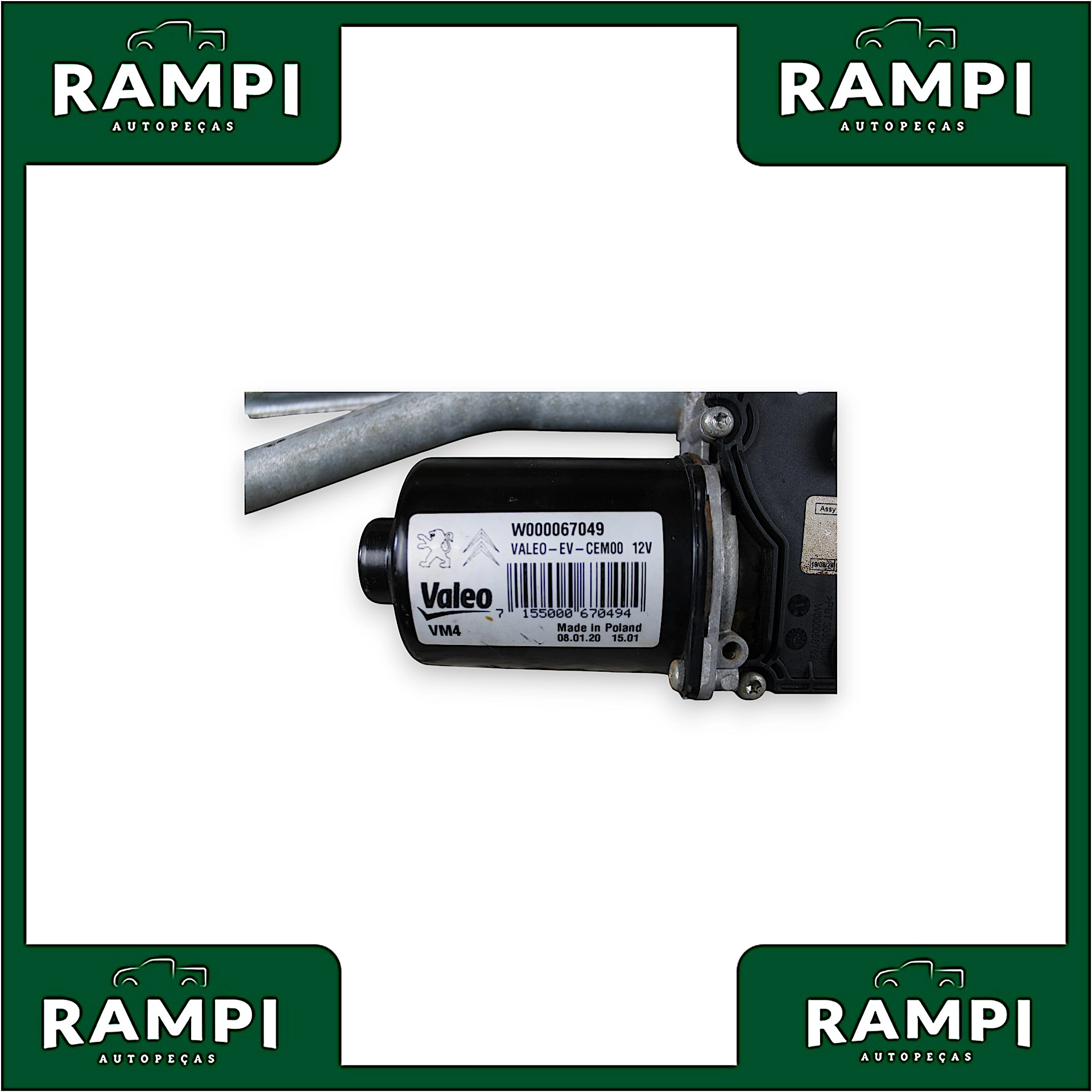 Motor Limpador Parabrisa com Galhada Citroen Jumpy 2021 w000067049