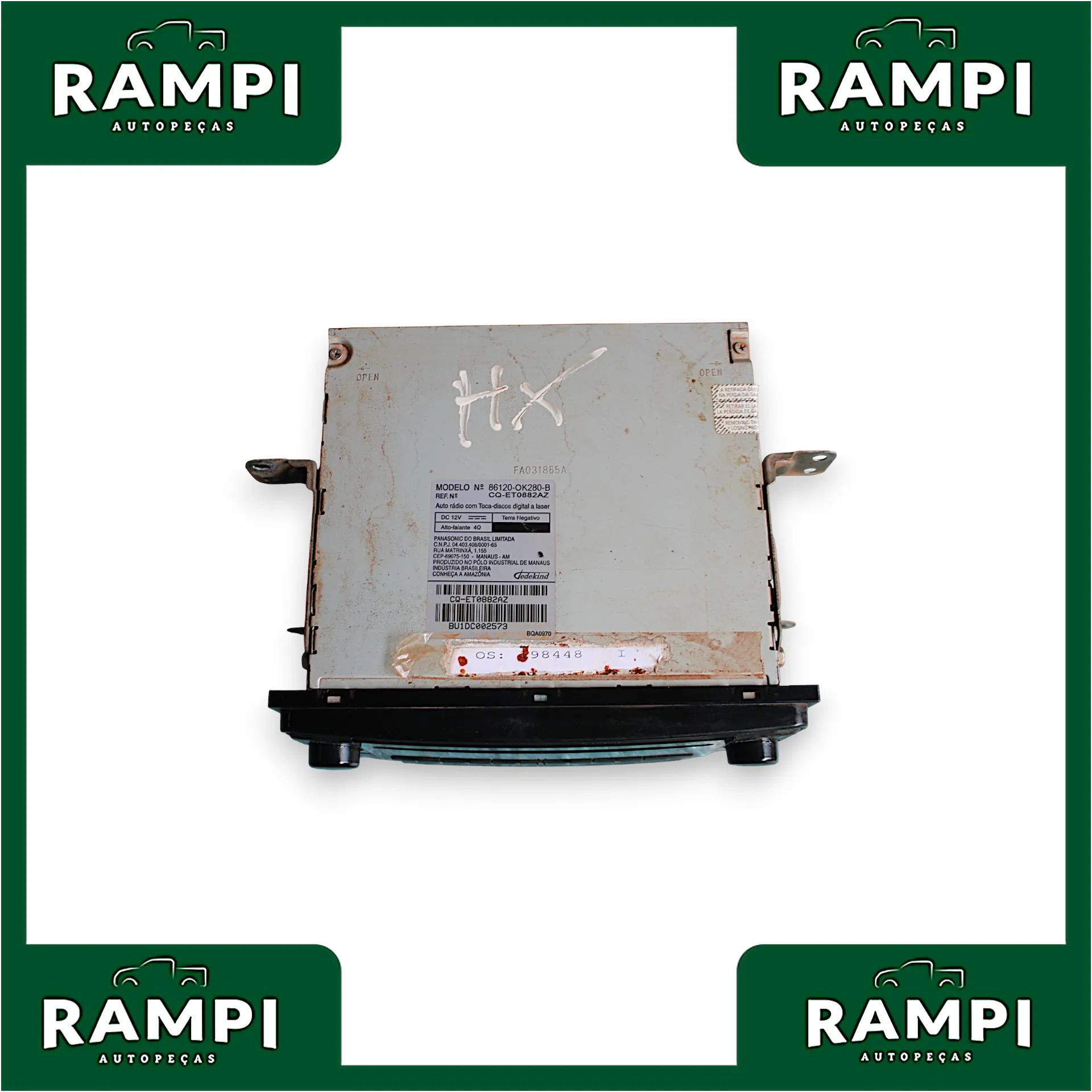 Rádio Original Toyota Hilux 2010 861200k280b