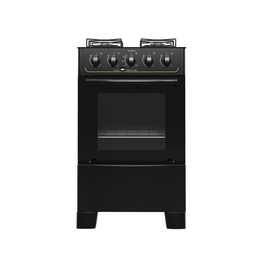 Fogão Ares Glass 4 Bocas Preto