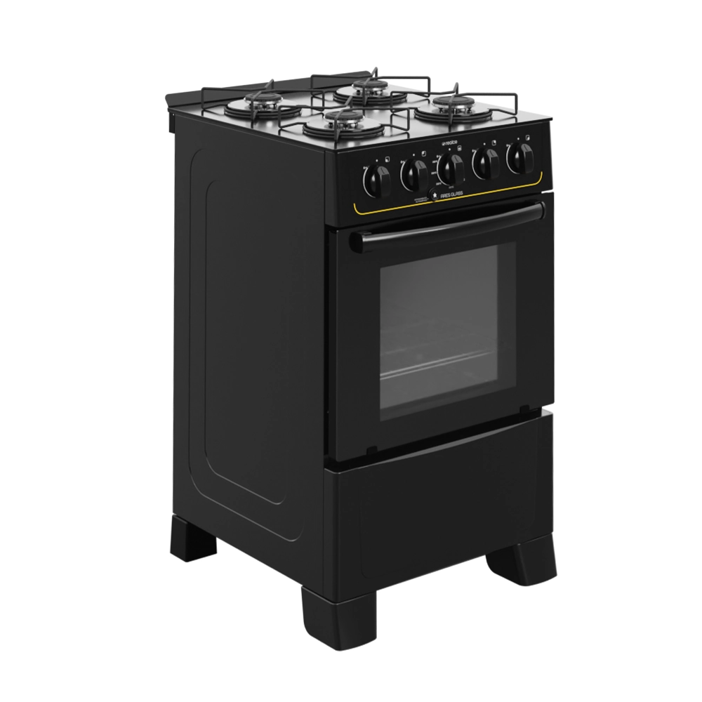 Fogão Ares Glass 4 Bocas Preto