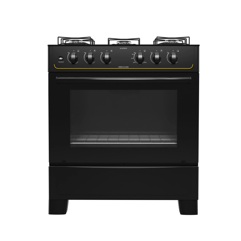 Fogão Ares Glass 5 Bocas Preto