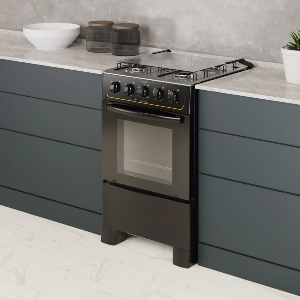 Fogão Ares Plus 4 Bocas Preto