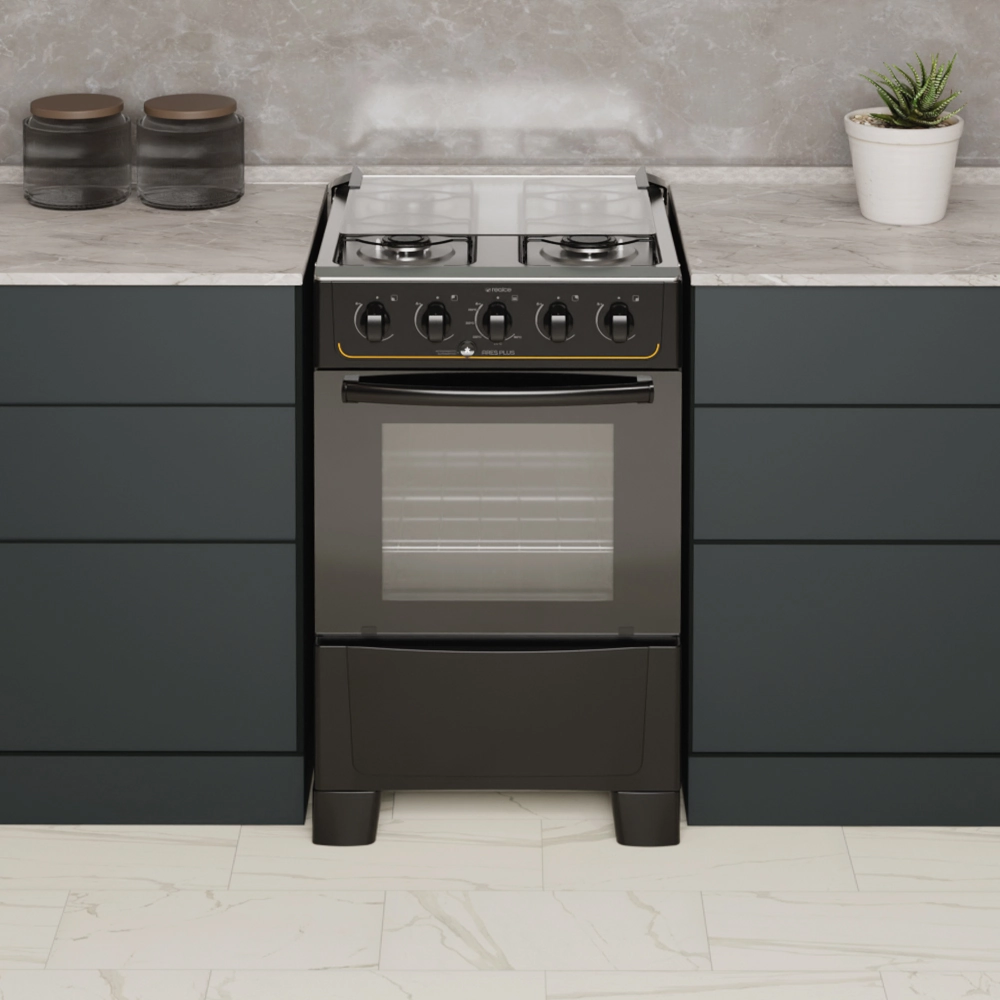 Fogão Ares Plus 4 Bocas Preto