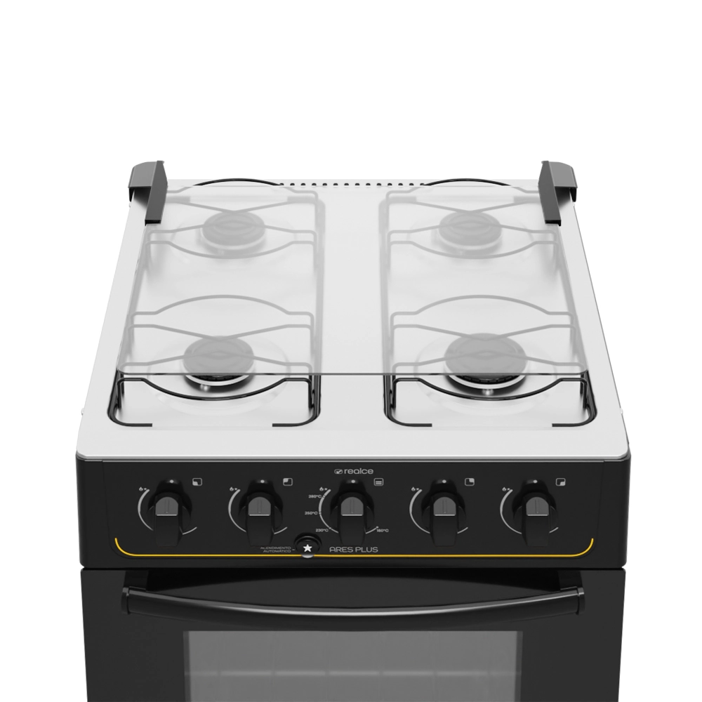 Fogão Ares Plus 4 Bocas Preto