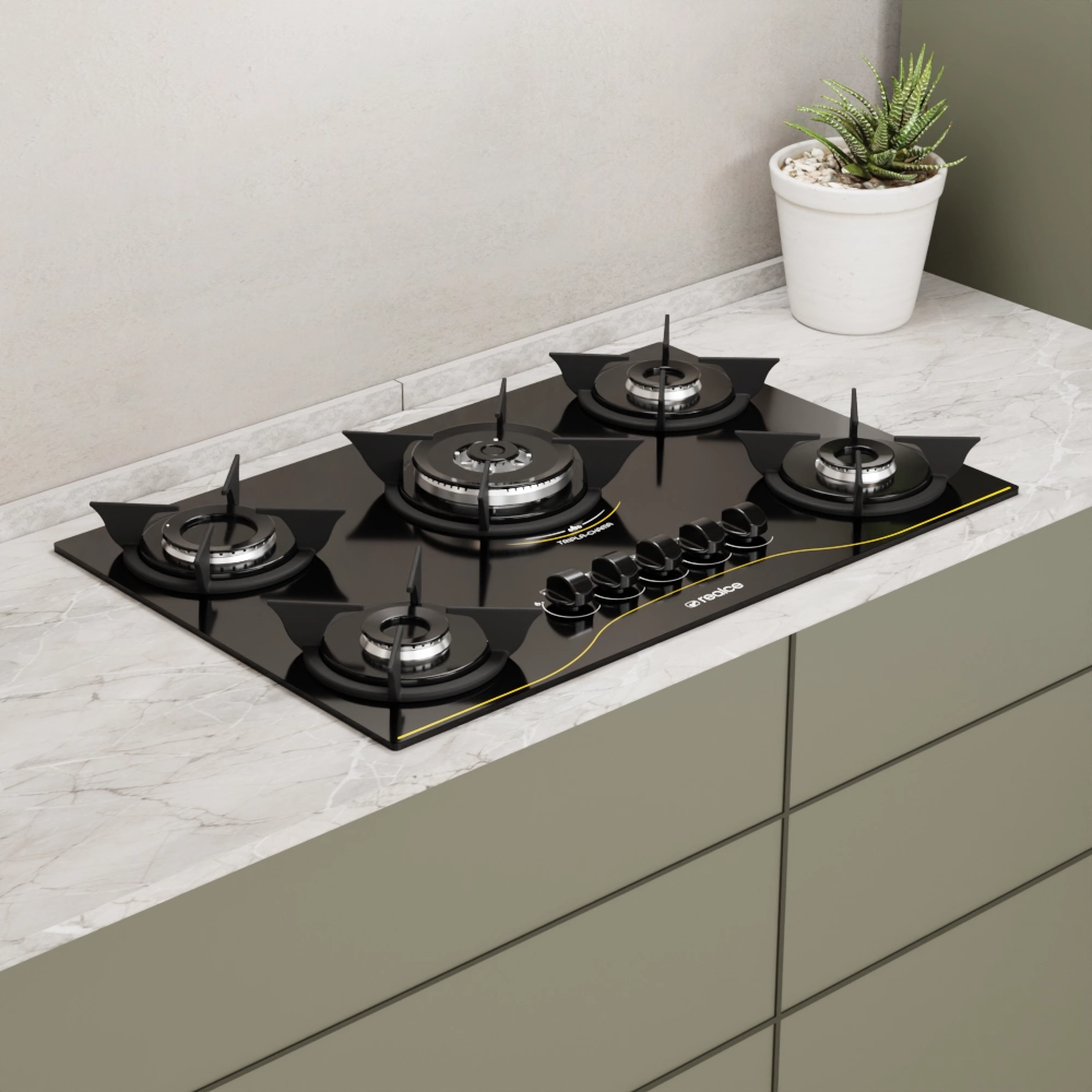 Fogão Cooktop 5 Bocas Tripla Chama