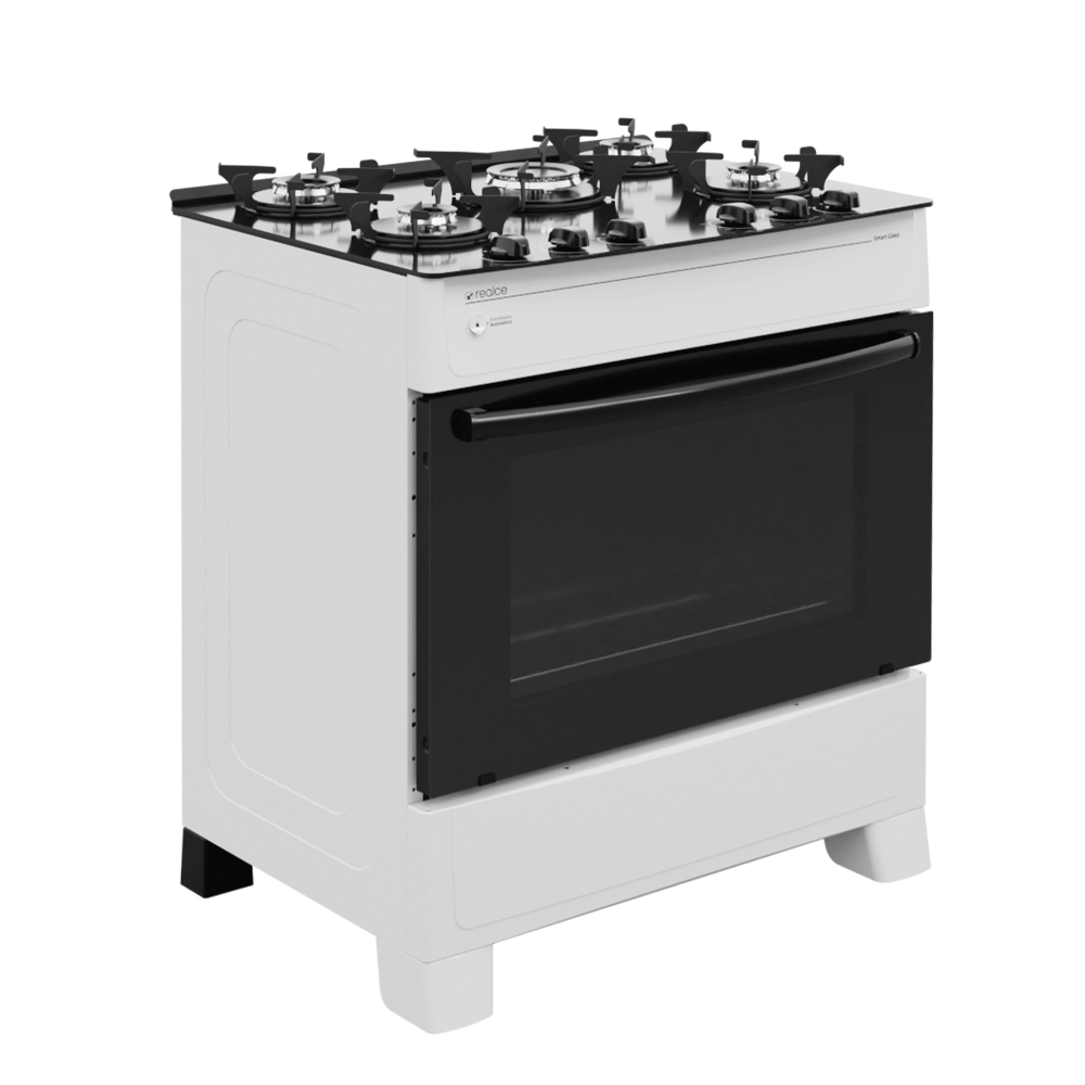 Fogão Smart Glass 5 Bocas Branco