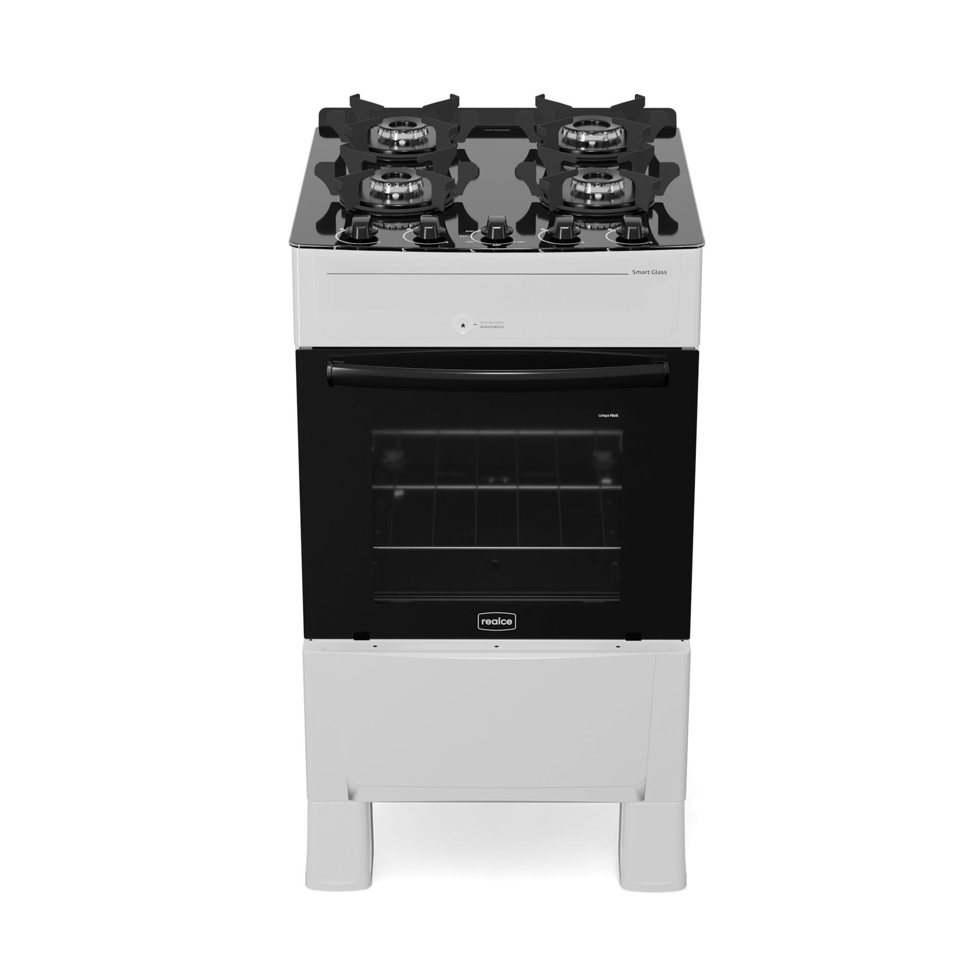 Fogão Smart Glass 4 Queimadores Branco