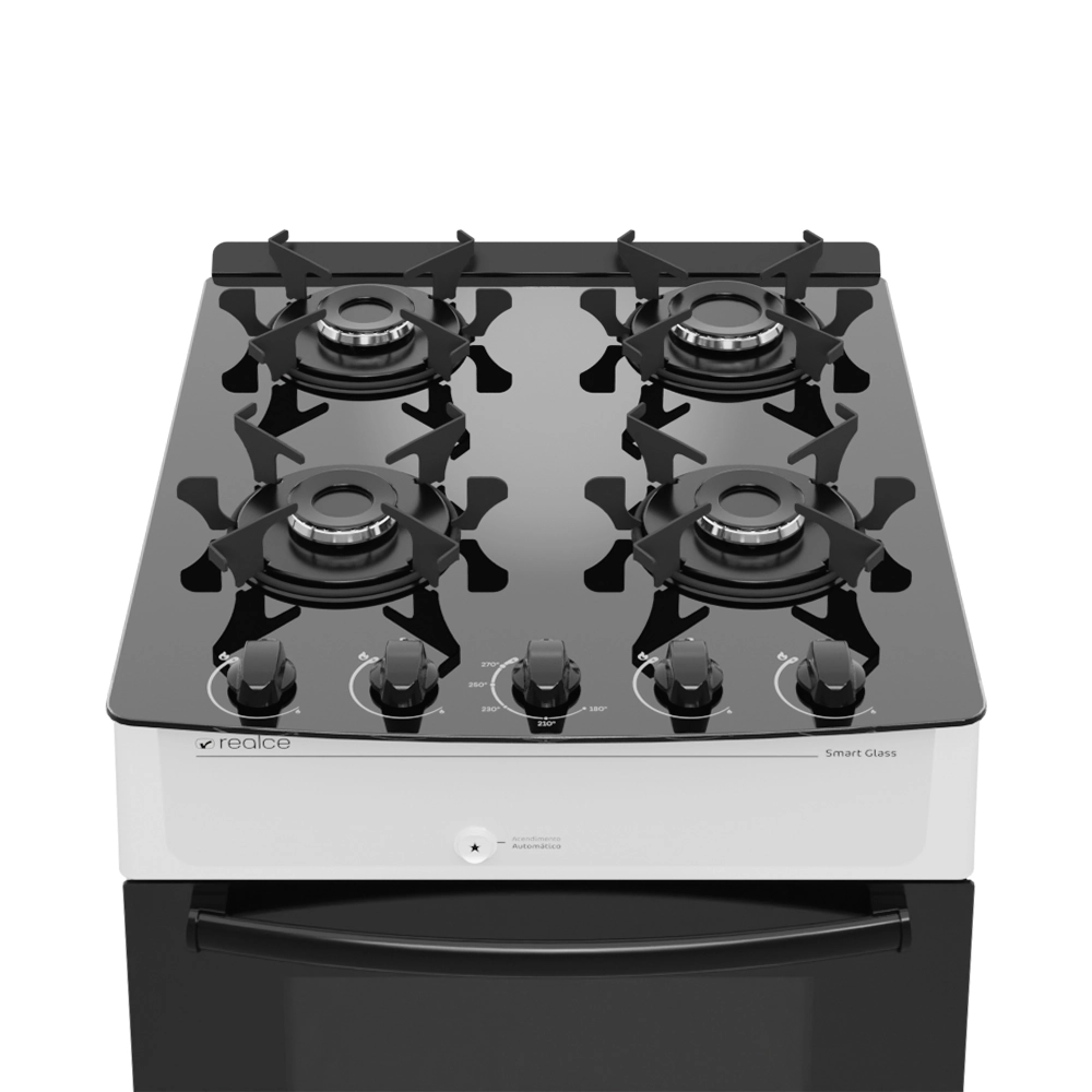 Fogão Smart Glass 4 Bocas Branco