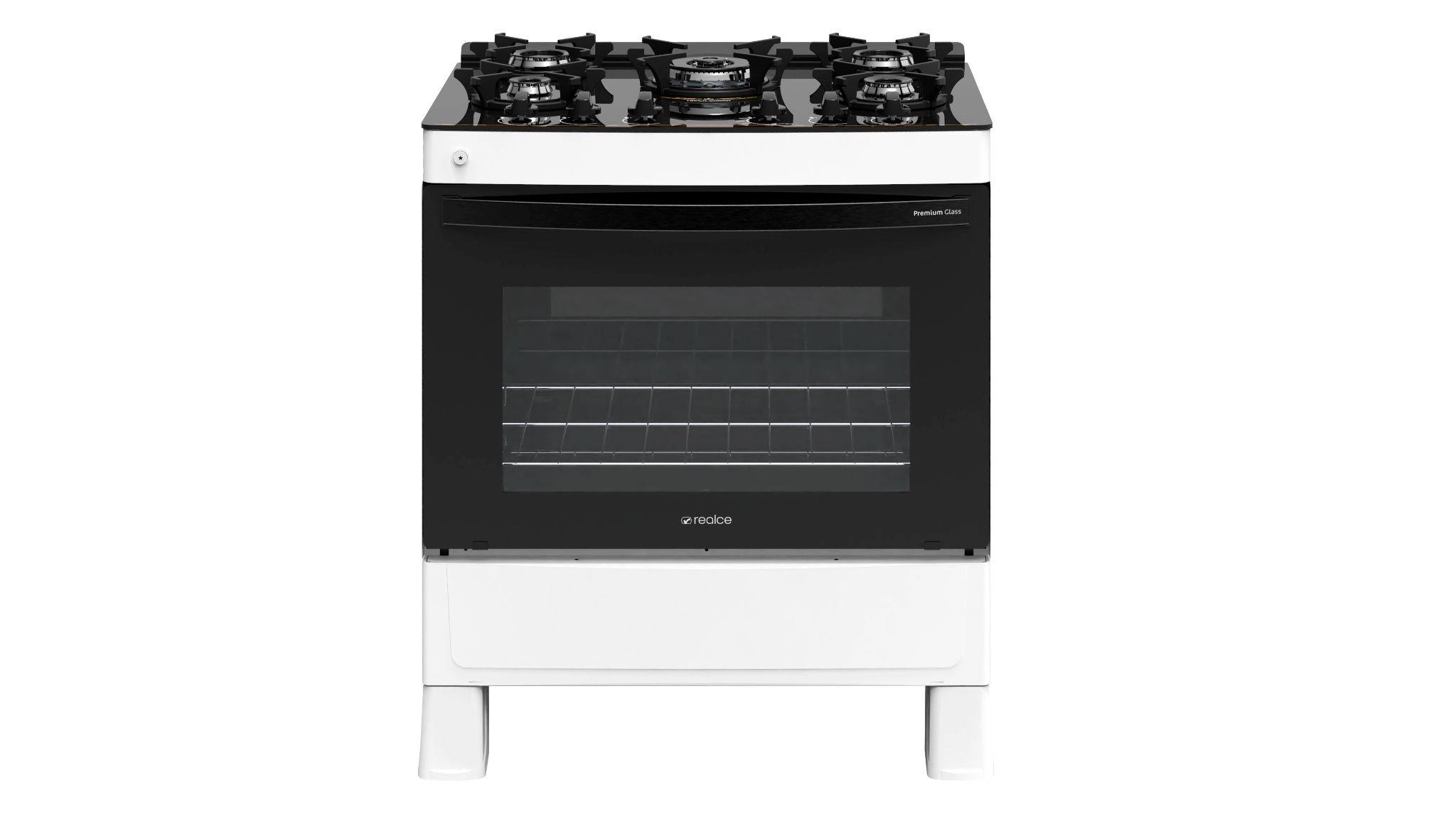 Fogão Premium Glass 5 Queimadores Branco