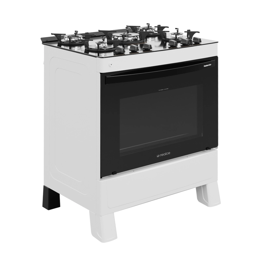 Fogão Premium Glass 5 Bocas Branco