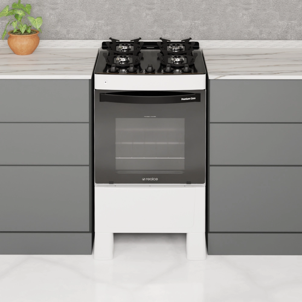 Fogão Premium Glass 4 Bocas Branco