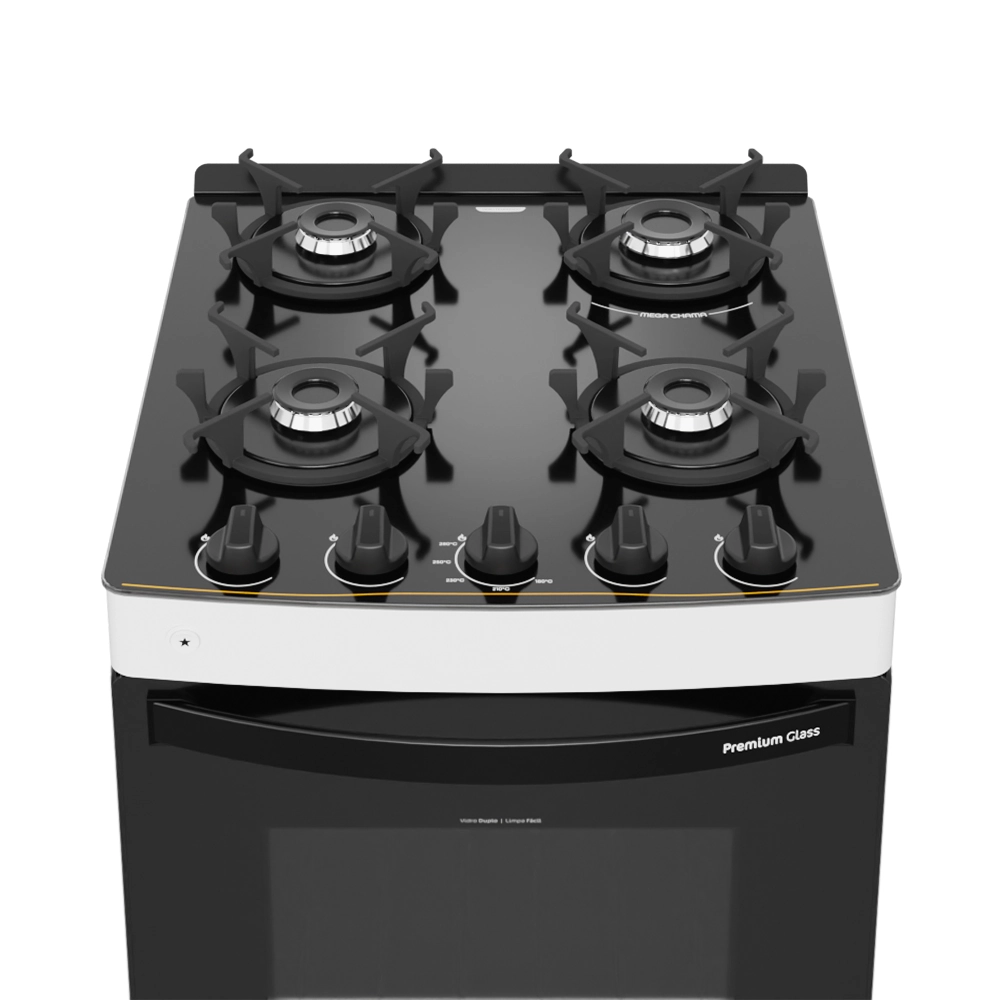 Fogão Premium Glass 4 Bocas Branco