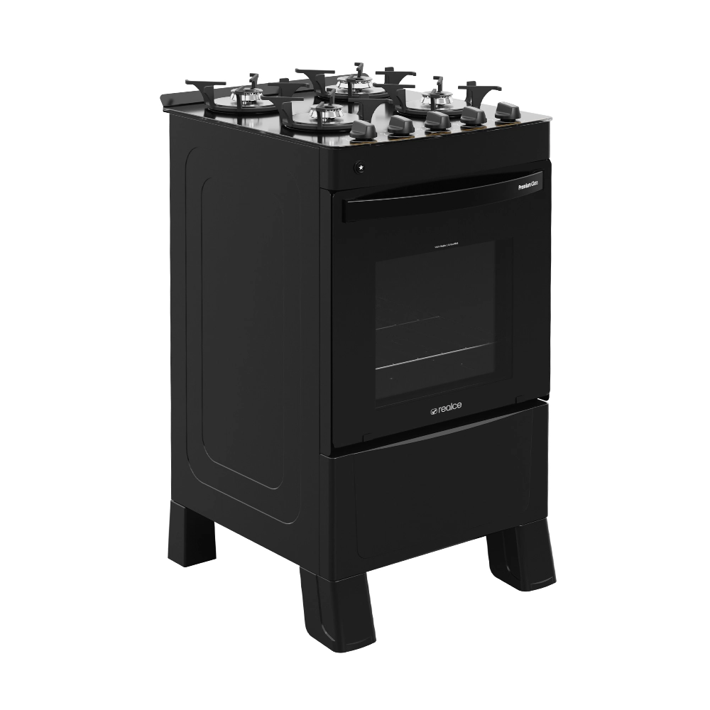 Fogão Premium Glass 4 Bocas Preto